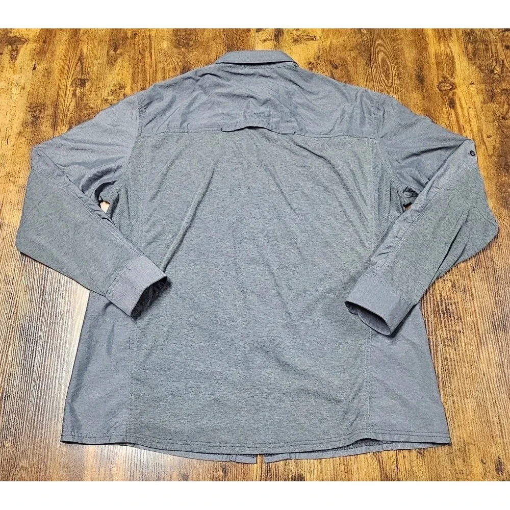 Kuhl Mens XL Charcoal Gray Long Sleeve Button Down Hiking Performance Shirt 4397